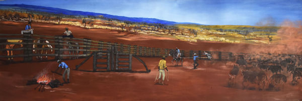 Mervyn Street The Tailing Yard, 2018 Acrylic on canvas 80 x 190 cm