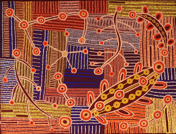 Anyupa Nelson Kungkarangkalpa (Seven Sisters Story), 2022 acrylic on linen 101 x 76 cm