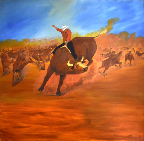Mervyn Street Ride the Bull, 2018 Acrylic on canvas 118 x 120 cm