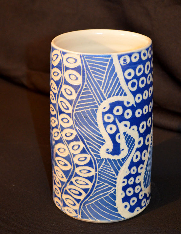 Derek Jungarrayi Thompson Wati Ngintaka Stoneware 18 x 10.5 x 10.5 cm