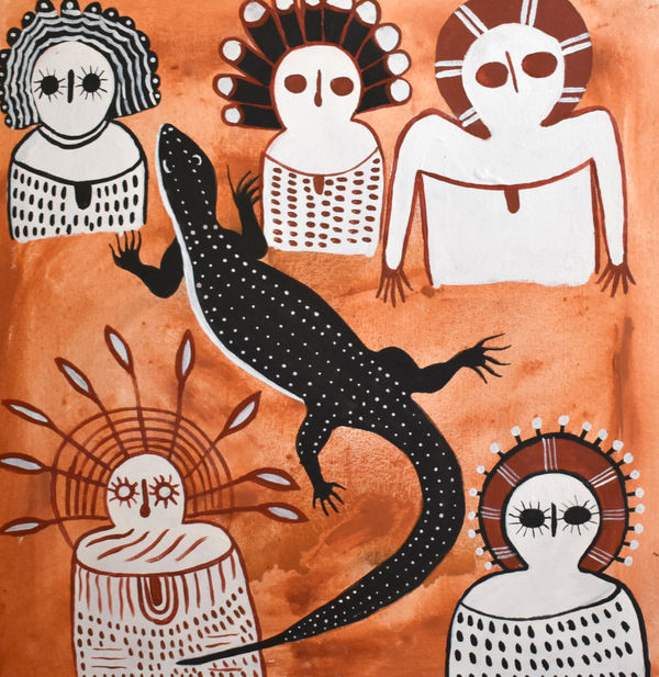 Donny Woolagoodja The Flood, 2020 Acrylic on canvas 60 x 60 cm