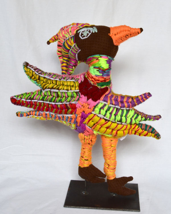 Roxanne Petrick Rooster, 2023 mixed media soft sculpture 51 x 40 x 9 cm