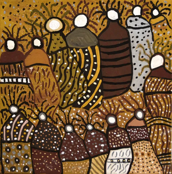 Betty Bundmurra Wandjina Yams, 2021 Natural Ochre And Pigment On Canvas 45 x 45 cm