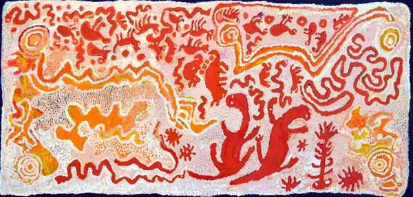 Pantjiti Lionel Putitja acrylic on canvas 68 x 148 cm