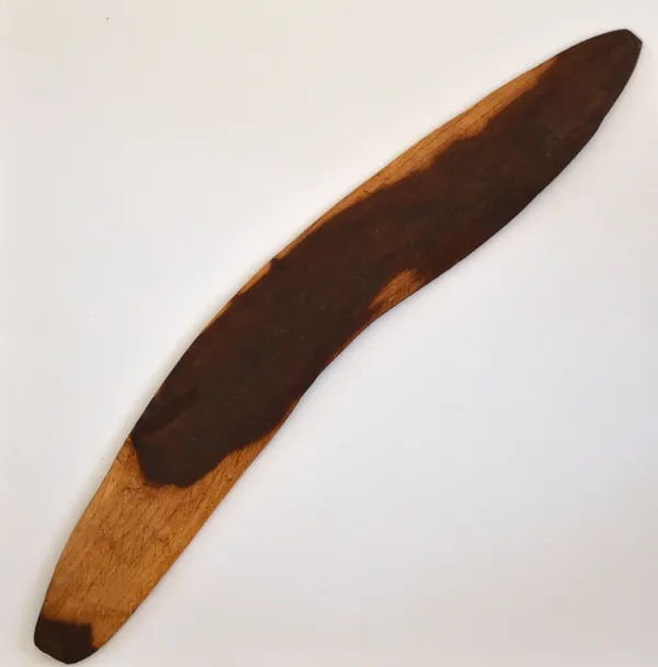 Frankie Bellou Boomerang, 2021 Hand carved wood 59 x 8 cm