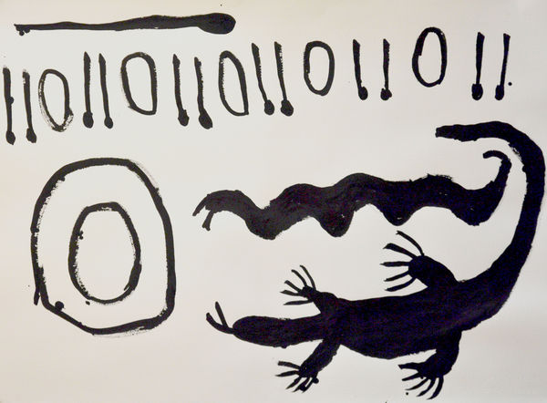 Doris Darinji Bush Nangarrayi Hunting, 2020 Ink on Arches Watercolour Paper 56.5 x 76 cm