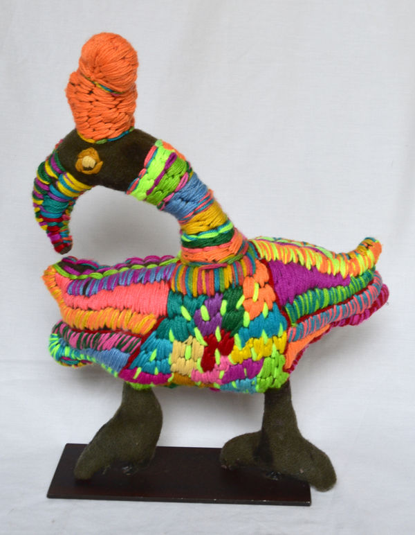Roxanne Petrick Bird, 2023 mixed media soft sculpture 46 x 33 x 12 cm