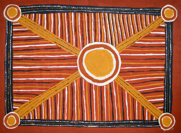 Michelle Pauline Maxwell Bush Parlini Jilamra natural ochres on arches paper 56 x 76 cm