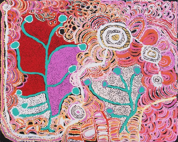 Daisy Barney Kapata (Bush Plum), 2022 acrylic on linen 91 x 122 cm