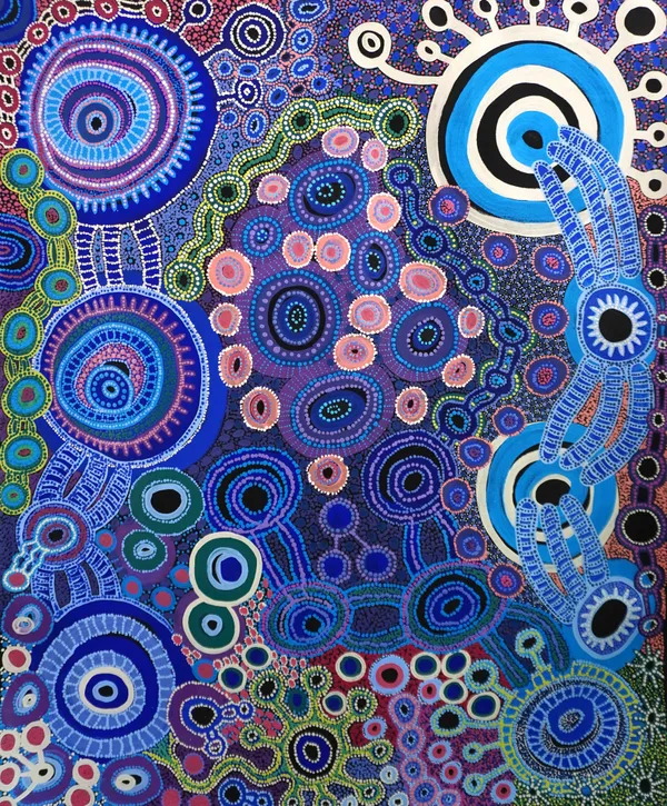 Audrey Brumby Tjukula Tjuta, 2024 acrylic on canvas 152 x 122 cm