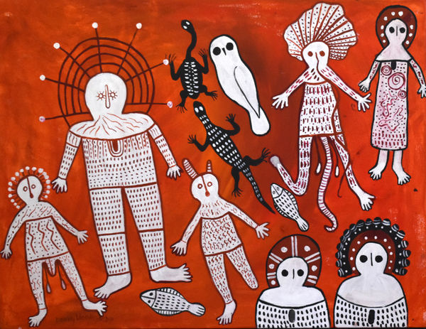 Donny Woolagoodja Wandjina Dreaming, 2018 Acrylic on canvas 60 x 80 cm