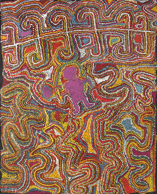Kathleen Tjapalyi Minyma mamu acrylic on canvas 121 x 152 cm