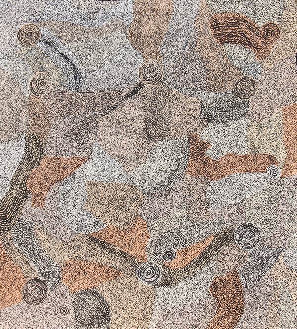 Betty King Maḻangka Puyini (After Rain), 2025 acrylic on linen 167 x 152 cm