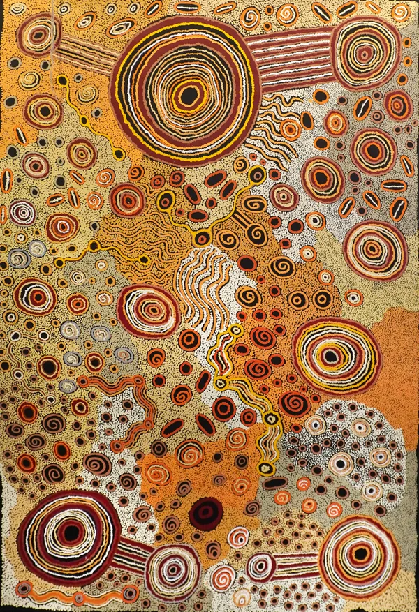 Joyce Robin Nyanu Watarru Tjukula Tjukurpa - Rockhole Creation Story, 2025 acrylic on linen 151 x 100 cm