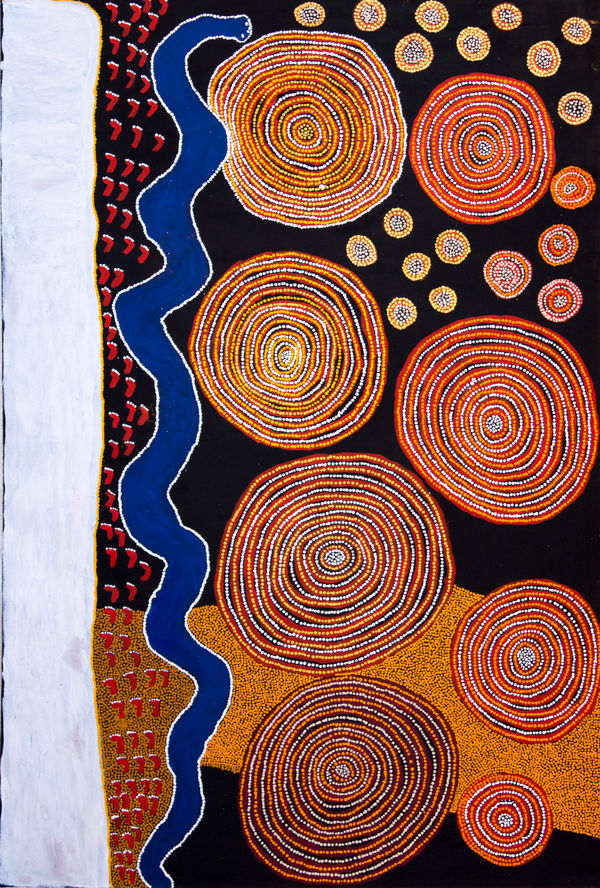 Lennard Walker Kulkapa Acrylic on linen 194 x 132 cm