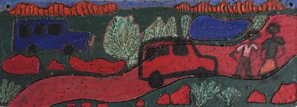 Natasha Namatjira Carroll They Got Out to See the Waterhole, 2025 Stoneware 33 x 12 cm