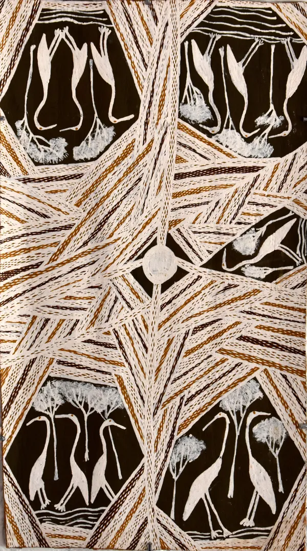 Binygurr Wirrpanda Untitled, 2019 Earth pigment on stringybark 68 x 38 cm