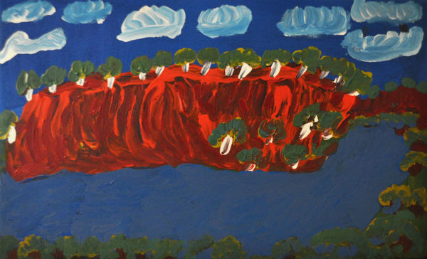 Alison Inkamala Central Mt Wedge [Karrinyarra] acrylic on canvas 30 x 60 cm