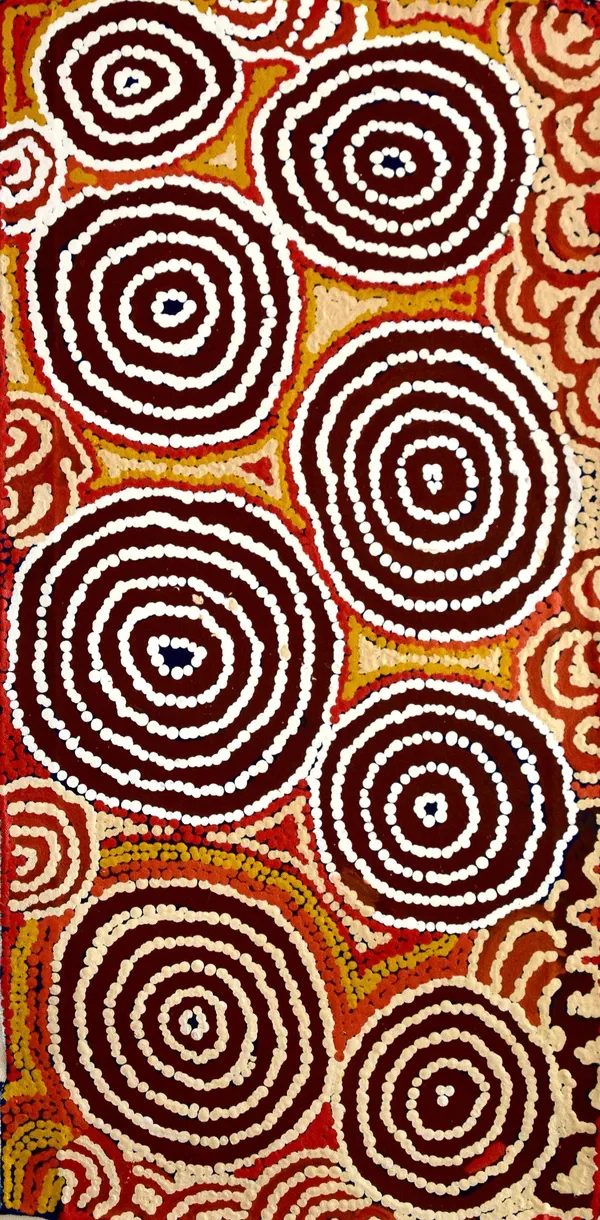 Nancy Carnegie Mina Mina, 2022 acrylic on canvas 76 x 38 cm