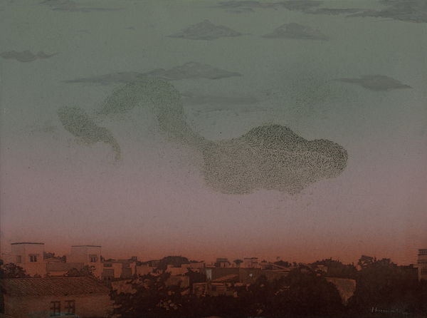 Hasan Ali Kadiwala Aman (Peace), 2025 Letterpress ink and etching on zinc plate 24.9 x 33 cm