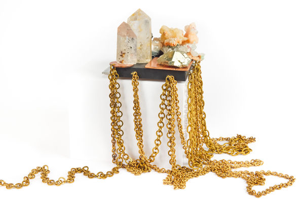 Balland-Galante Finding my Mad Max 9, 2025 Stainless steel, pinchbeck, copper, wood, semiprecious stones H: 25 | W: 23 | D: 26 cm