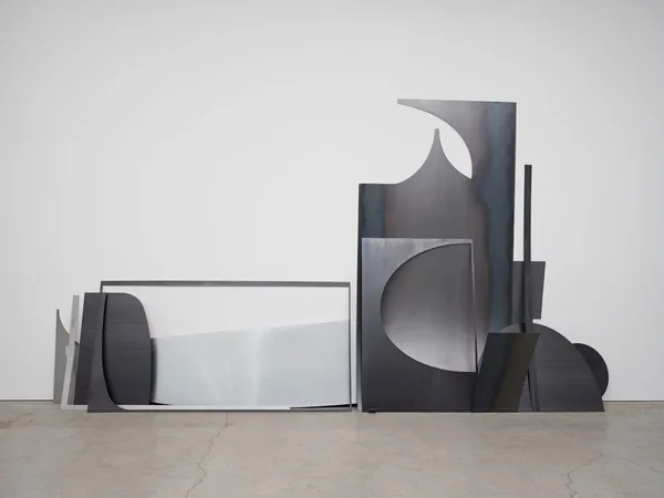 Erin Shirreff Drop (no. 14), 2015 Hot-rolled, cold-rolled, and Cor-ten steel Installed dimensions: 117.25 x 214.5 x 34 inches 297.8 x 544.8 x 86.4 cm