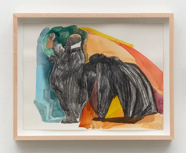 Kara Walker Radiant Troupe, 2024 Watercolor and graphite on paper 12 1/4 x 16 1/8 inches (31.1 x 41 cm) Framed: 14 3/4 x 18 5/8 inches (37.5 x 47.3 cm)