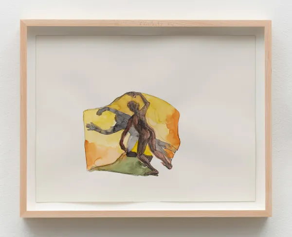 Kara Walker Sundown, 2024 Watercolor and graphite on paper 12 1/4 x 16 1/8 inches (31.1 x 41 cm) Framed: 14 3/4 x 18 5/8 inches (37.5 x 47.3 cm)