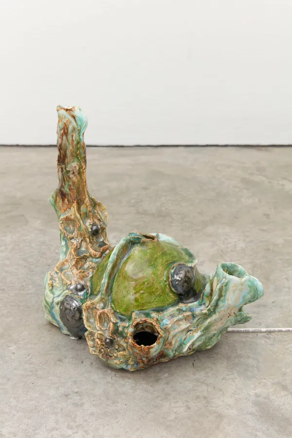 Heidi Lau Dainty Dream, 2024 Glazed Ceramics with four channel immersive sound, bespoke media device  10 3/4 x 12 1/4 x 7 inches (27.3 x 31.1 x 17.8 cm) Sound: 40 minutes, 20 seconds, looped