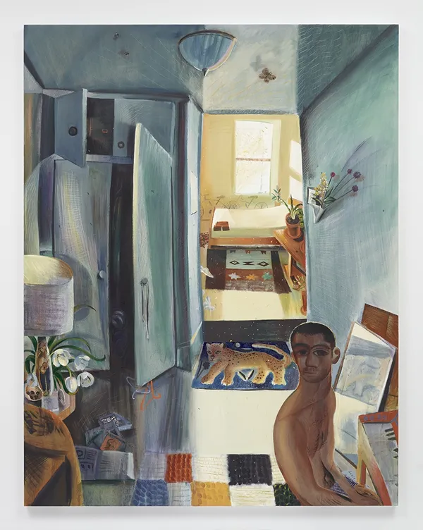 Louis Fratino Richardson Street living room, 2020 Oil on canvas 90 x 70 inches 228.6 x 177.8 cm