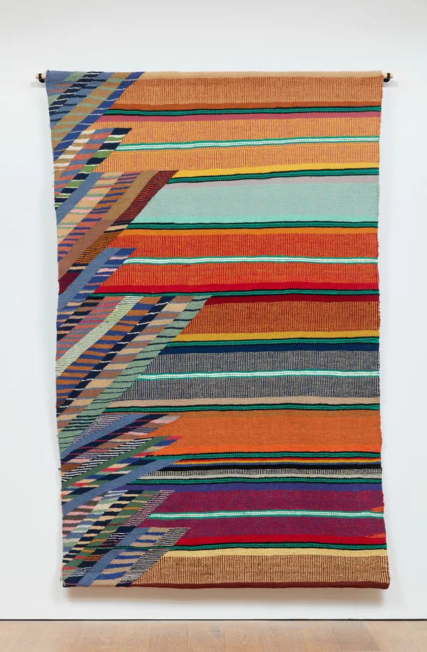 Teresa Lanceta JUNE (JUNIO), El Raval Series, 2003 Wool and cotton fabric 108 1/4 x 70 1/8 inches 275 x 178 cm Notation at top/bottom on reverse: 256 Dated on bottom reverse: 2003