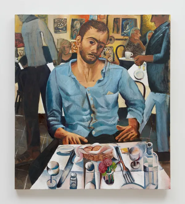 Louis Fratino Latteria, 2023 Oil on canvas 47 x 42 inches 119.4 x 106.7 cm