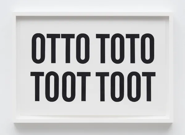 Kay Rosen Walking the Dog, 2020 Acrylic gouache on paper 14 1/2 x 22 1/8 inches 36.8 x 56.2 cm