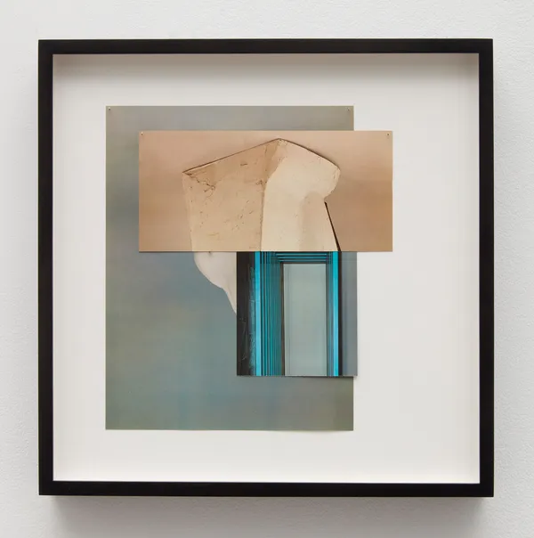 Erin Shirreff Pages (no. 41), 2022 Book pages, pins Framed dimensions: 15 x 15 inches (38.1 x 38.1 cm)