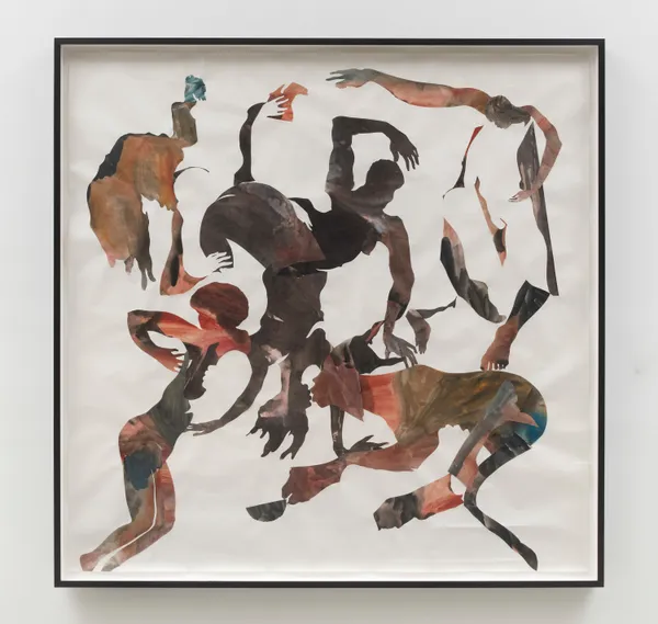 Kara Walker Ascent of the Sybarite Women, 2024 Watercolor and sumi-e ink on cut paper on paper 78 1/8 x 78 3/4 inches (198.4 x 200 cm) Framed: 82 x 82 3/4 inches
