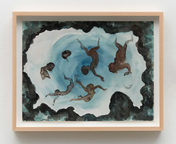 Kara Walker Cosmos, 2024 Watercolor and graphite on paper 12 1/4 x 16 1/8 inches (31.1 x 41 cm) Framed: 14 3/4 x 18 5/8 inches (37.5 x 47.3 cm)