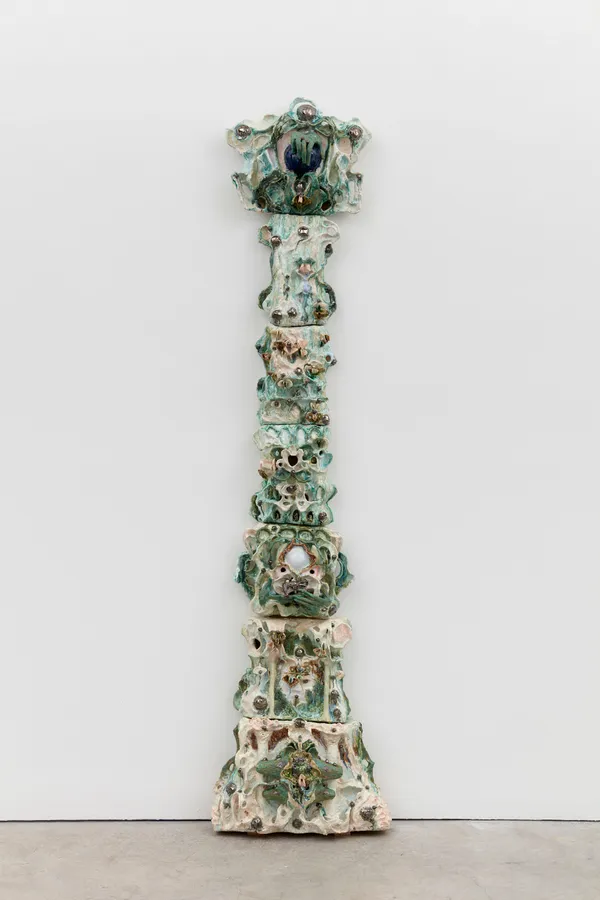 Heidi Lau The Garden of Seasonal Winds, 2024 Glazed ceramic 78 1/2 x 19 x 8 3/4 inches 199.4 x 48.3 x 22.2 cm