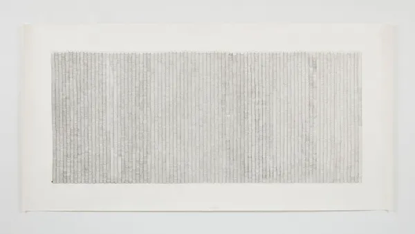 william córdova me against the world (power radio mix 12"), 2004 -2022 Graphite, photo collage on paper 44 5/8 x 88 1/2 in 113.3 x 224.8 cm Framed: 47-1/8 x 91 x 2-1/4"