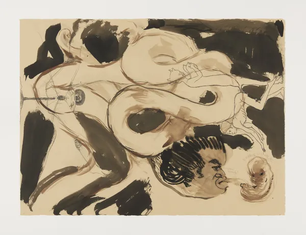 Kara Walker Embryonic, 2020 Graphite, watercolor, gouache, and sumi-e ink on paper 22 1/2 x 30 inches 57.1 x 76.2 cm