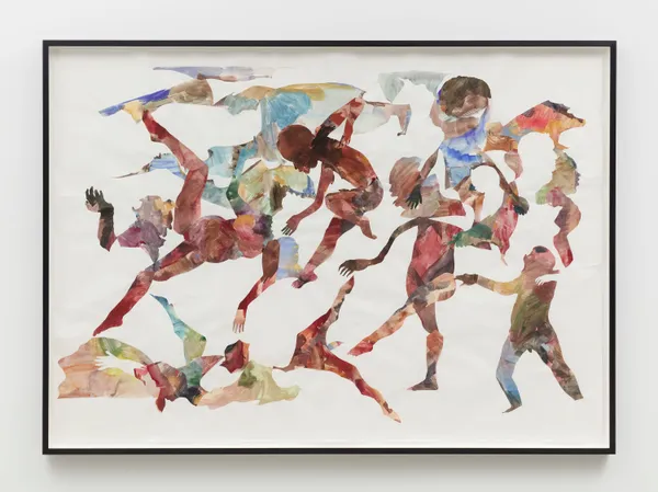 Kara Walker The Slothful Terrain of Entitlement, 2024 Watercolor on cut paper on paper 78 3/4 x 112 7/8 inches (200 x 286.7 cm) Framed: 83 1/4 x 117 3/8 inches