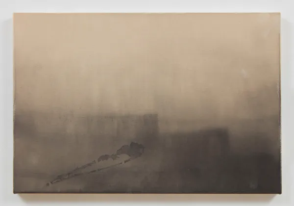 Marc Handelman Near the mouth of Makhízita wakpá, September 15, 1804, 2025 Sumi ink on canvas 20 x 30 inches 50.8 x 76.2 cm