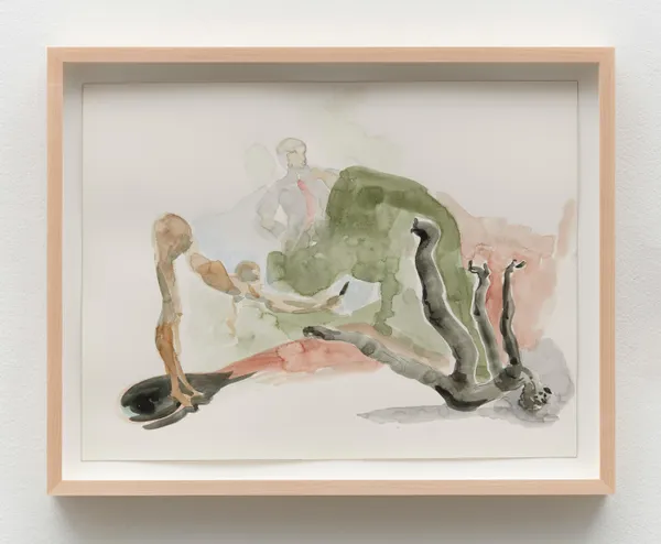 Kara Walker Black Clown, 2024 Watercolor and graphite on paper 12 1/4 x 16 1/8 inches (31.1 x 41 cm) Framed: 14 3/4 x 18 5/8 inches (37.5 x 47.3 cm)