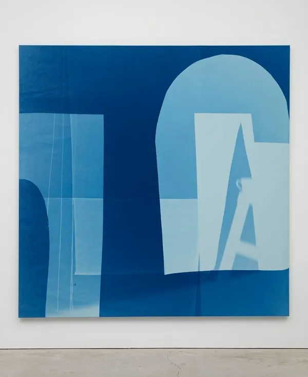 Erin Shirreff Four strings, 2015 Cyanotype photogram on linen over canvas 96 x 96 inches 243.8 x 243.8 cm