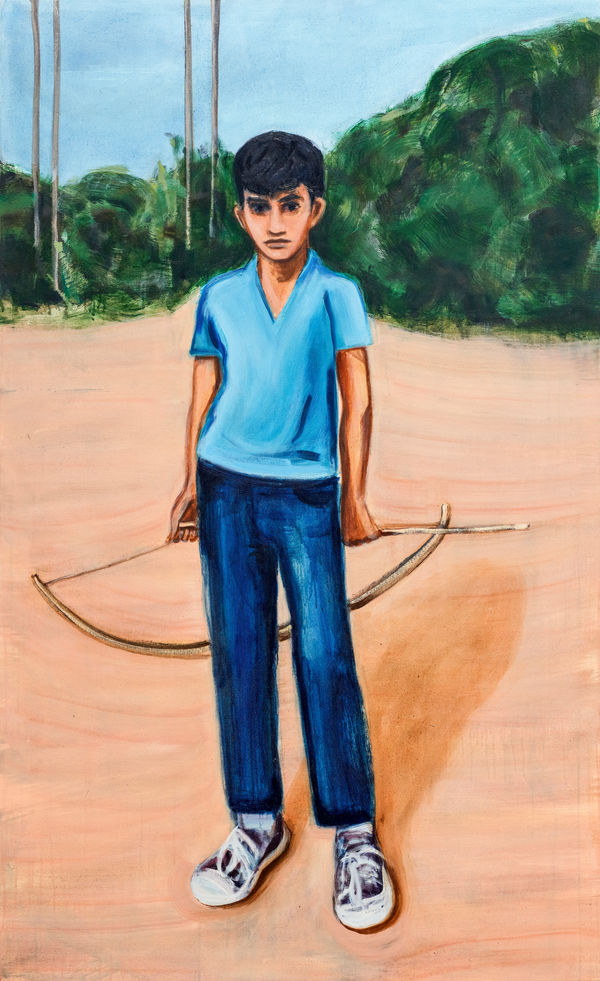 Matthew Krishanu, Boy (Blue) with Bow and Arrow ｜ 男孩（蓝）与弓和箭, 2023