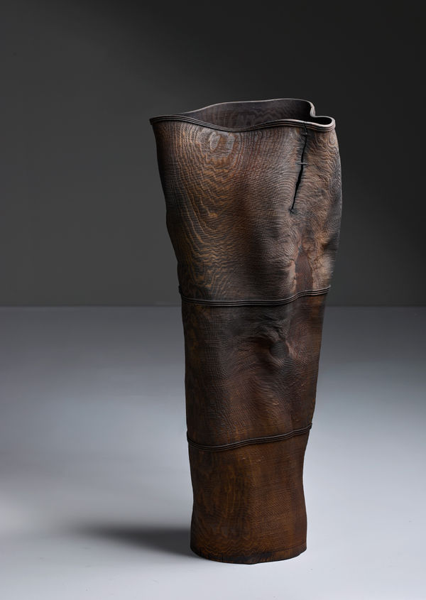 Ernst Gamperl 16/2024//210, 2024 Acquired by private collection Ash & four butterfly keys 136 H x 45 W x 55 D cm / 53.5 H x 17.7 W x 21.7 D in