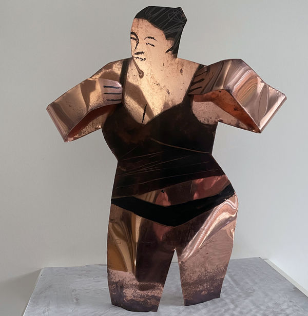 John Short, 3D Female winter sea bather in black two piece, 2021