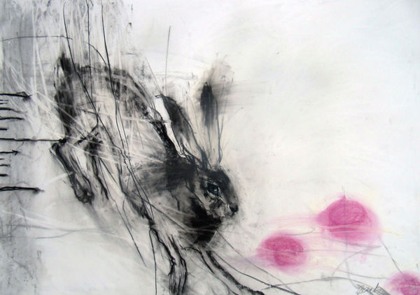 Margo Banks Early Morning, The Hare Came Back Mixed Media on Paper 70x100cm