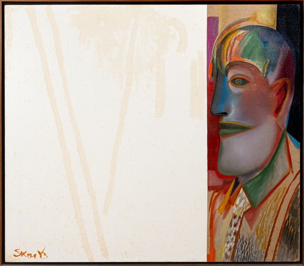 Siron Franco Figura diante Quadro, 1983 Óleo sobre tela 135 x 155 cm