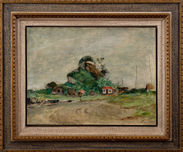 Alfredo Volpi Sem título, déc. 1930 Óleo sobre cartão entelado 37 x 50 cm