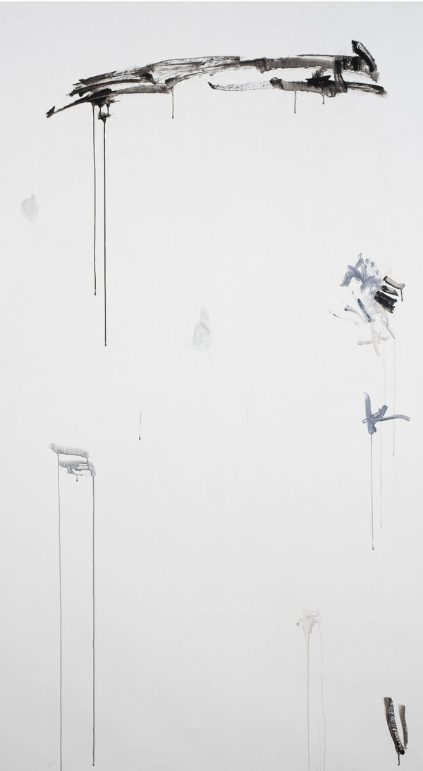 Dora Longo Bahia Fuga (Terceira voz: Alceri Maria), 2019 Tinta acrílica sobre os dois lados de tela de linho e realidade aumentada disponível 220 X 122 cm